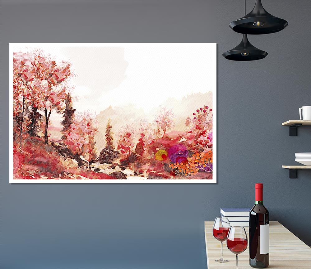 The Orange Forest Of Serenity Print Poster Wall Art