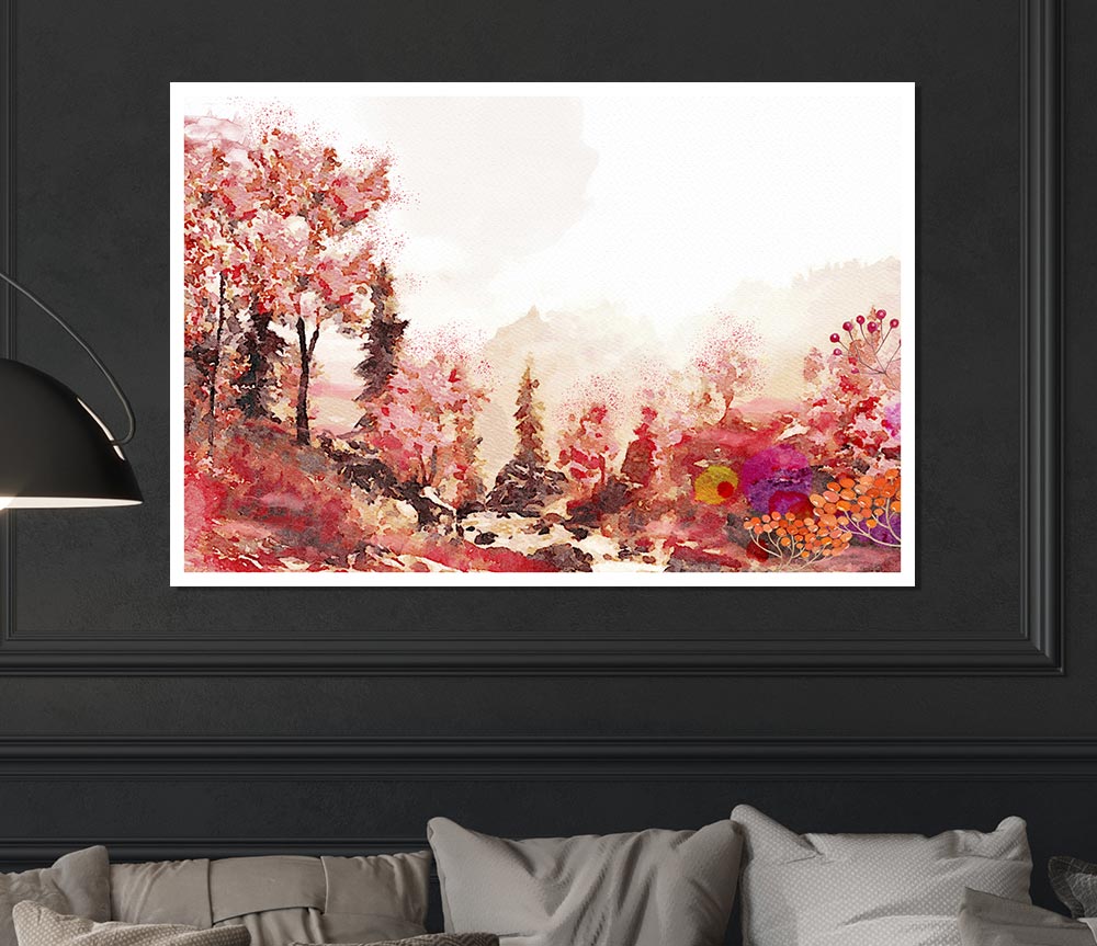 The Orange Forest Of Serenity Print Poster Wall Art