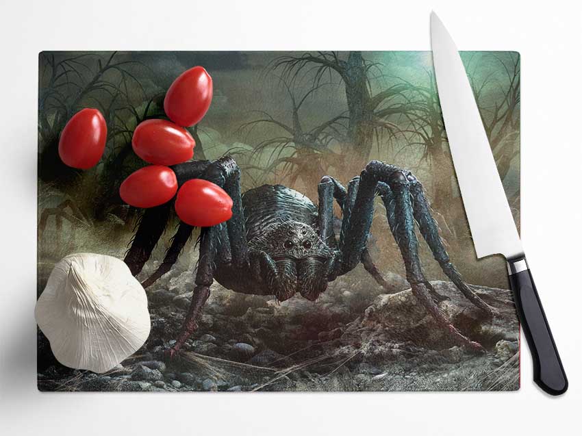 The Scary Tarantula Glass Chopping Board