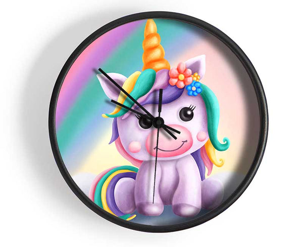 Unicorn Rainbow Happy Clock - Wallart-Direct UK