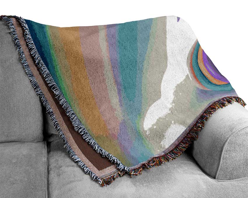 Unicorn Rainbow Happy Woven Blanket