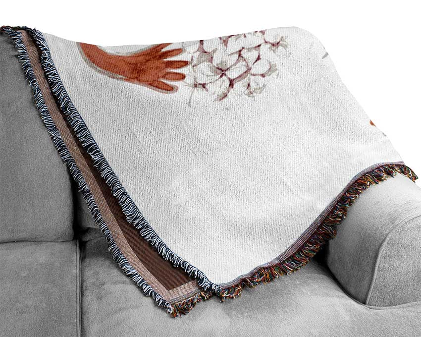 Floral Female Anatomy Woven Blanket