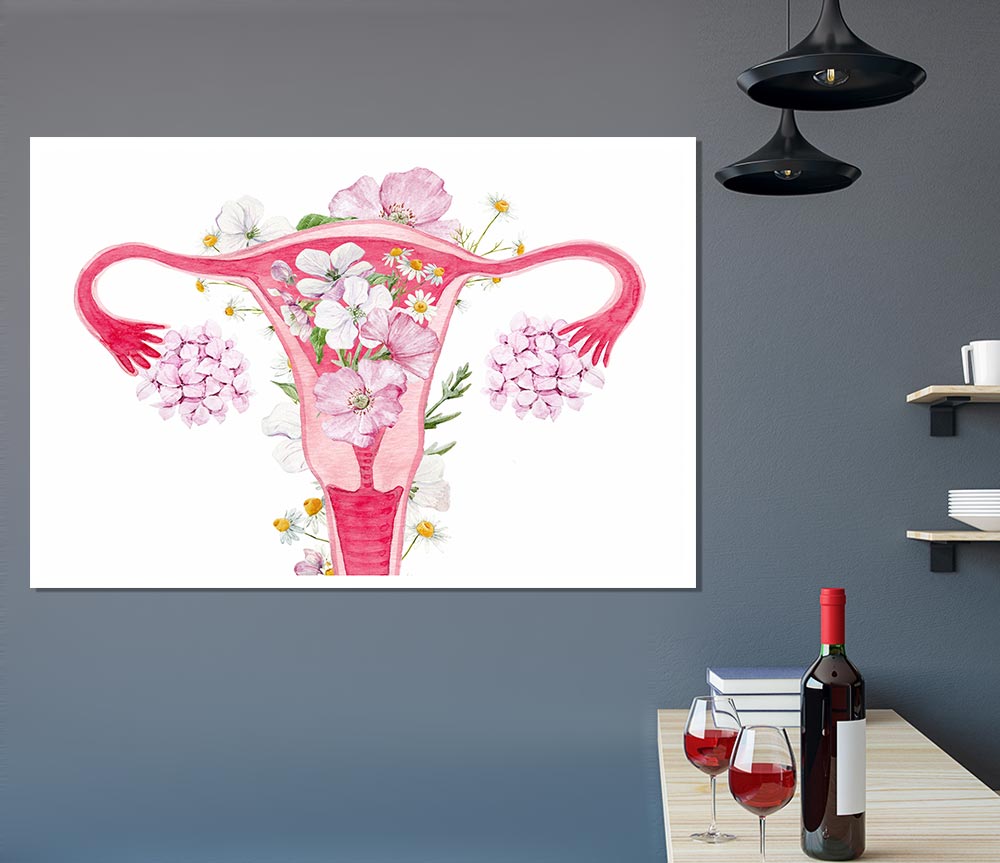 Floral Female Anatomy Print Poster Wall Art