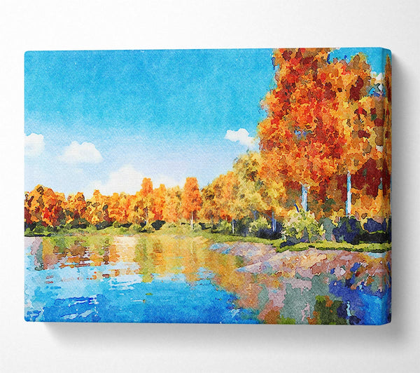 Picture of Vibrant Orange Trees Canvas Print Wall Art