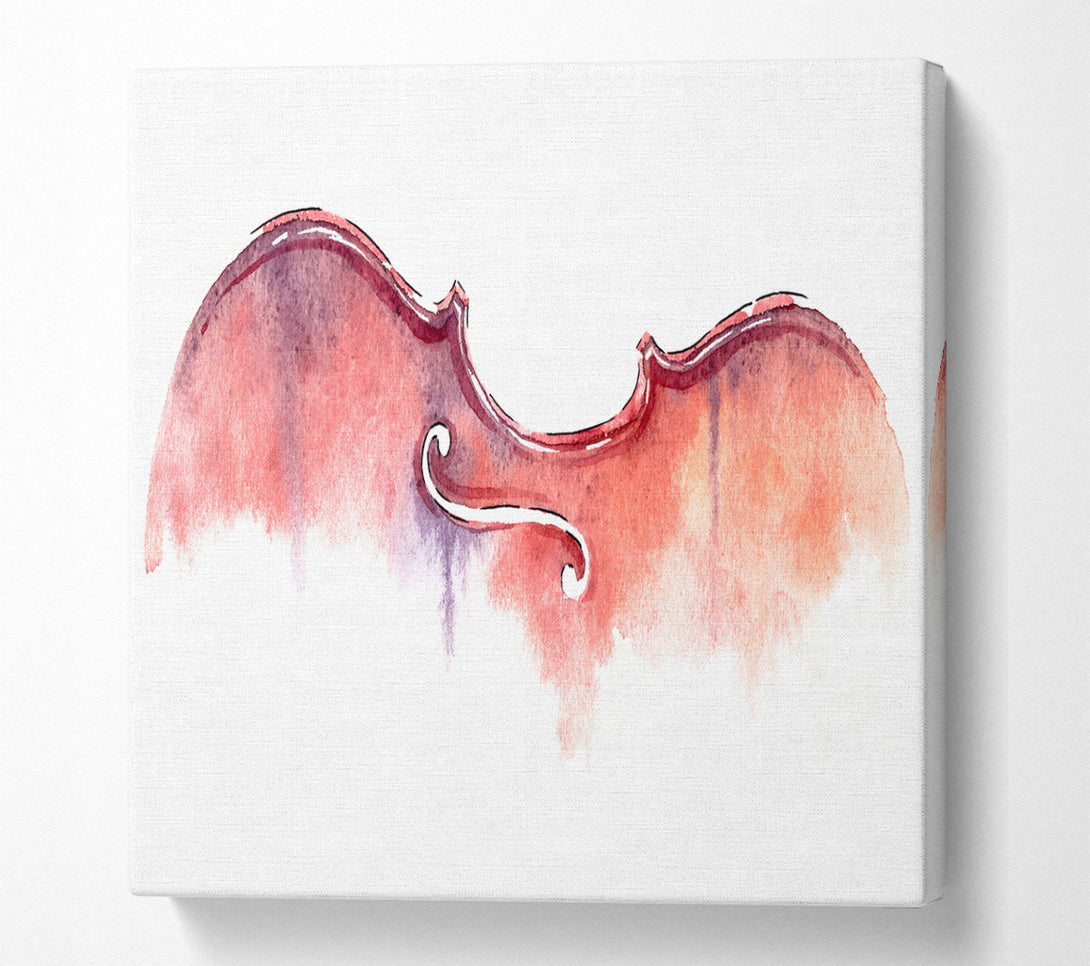 A Square Canvas Print Showing Violin Half Art Square Wall Art