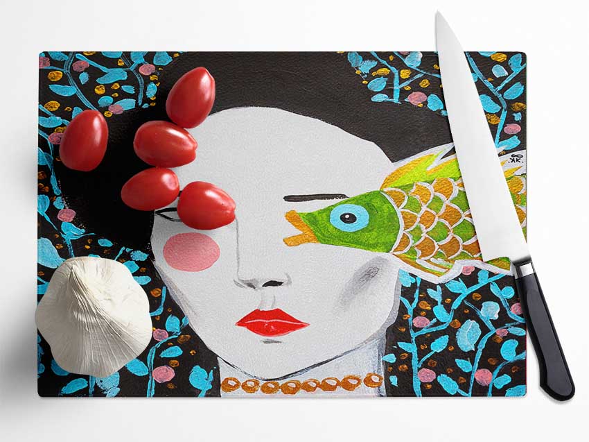 Geisha Fish Glass Chopping Board