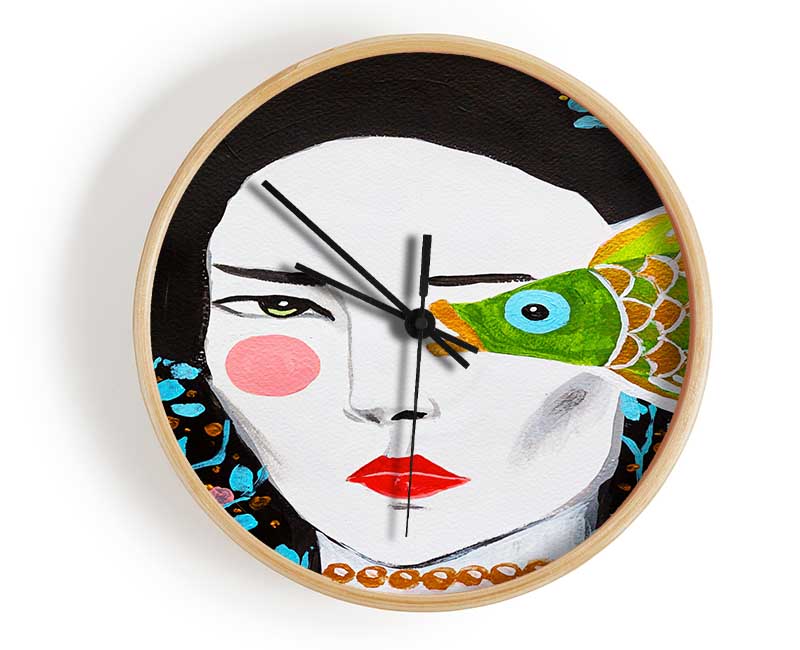 Geisha Fish Clock - Wallart-Direct UK