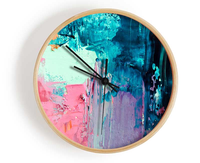 Texture Of Paint Media Clock - Wallart-Direct UK