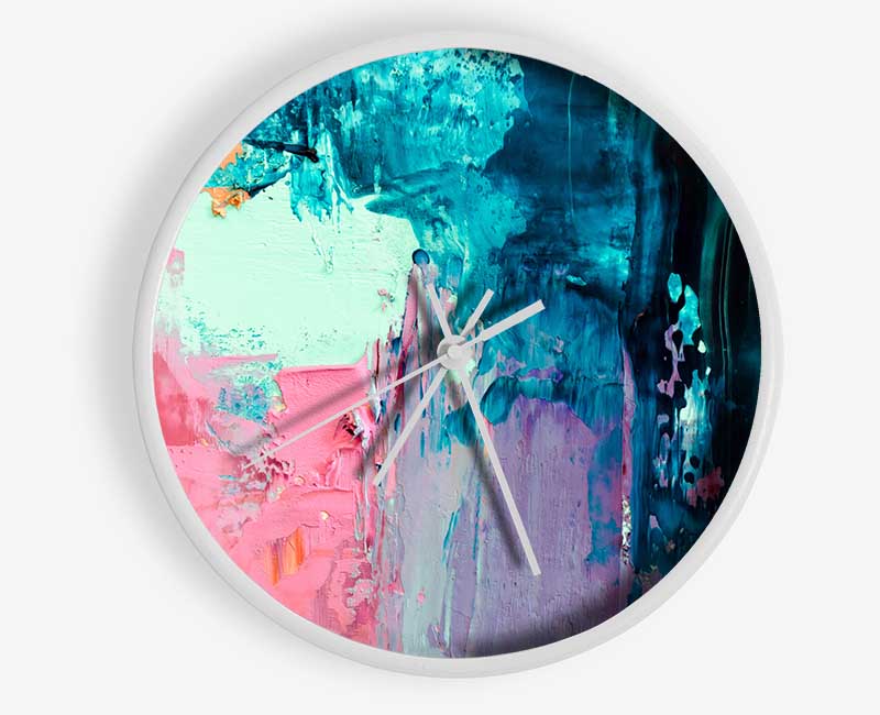 Texture Of Paint Media Clock - Wallart-Direct UK