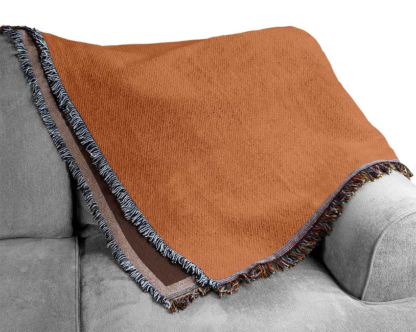 The Cow On Orange Woven Blanket