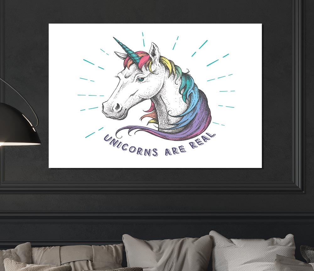 Unicorns Are Real Print Poster Wall Art