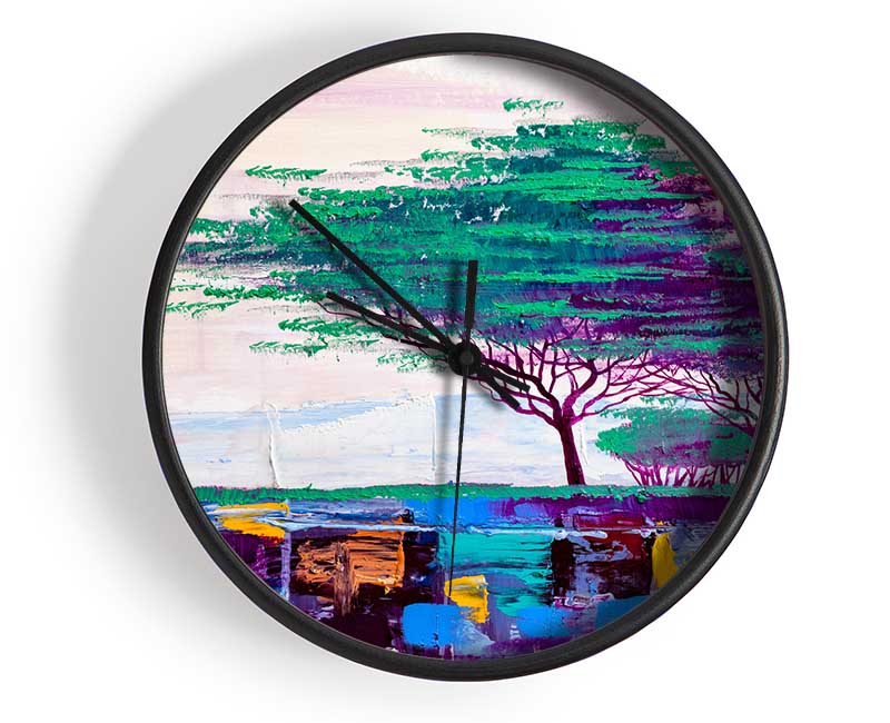 Stunning African Horizon Paint Clock - Wallart-Direct UK