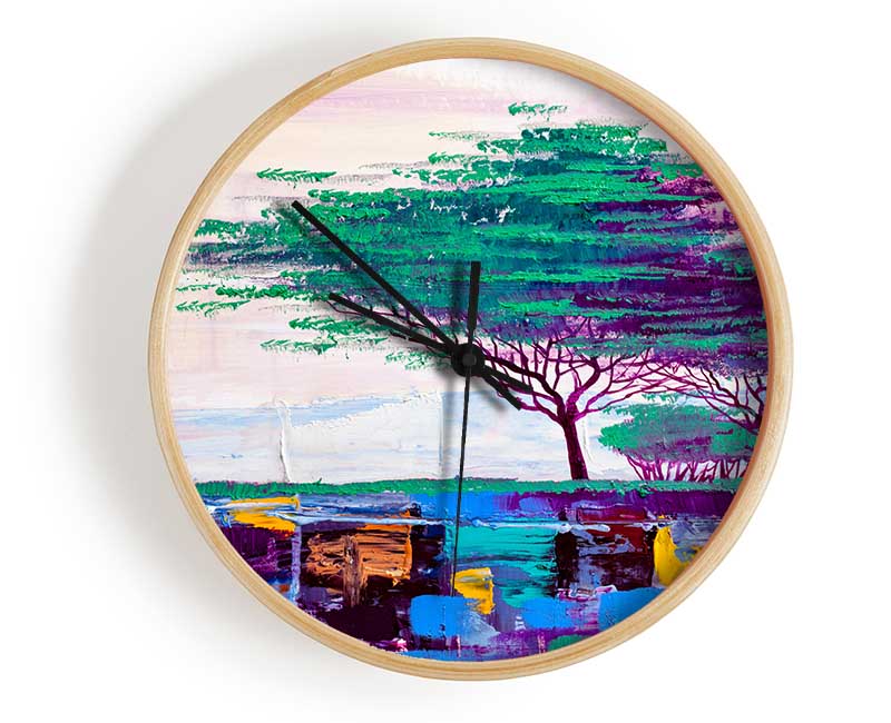 Stunning African Horizon Paint Clock - Wallart-Direct UK