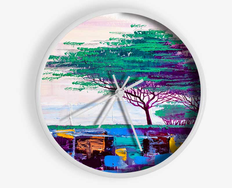 Stunning African Horizon Paint Clock - Wallart-Direct UK