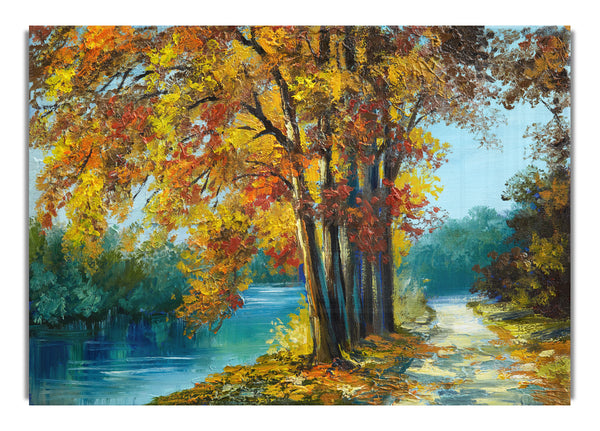 Autumn Tree Branches Painting