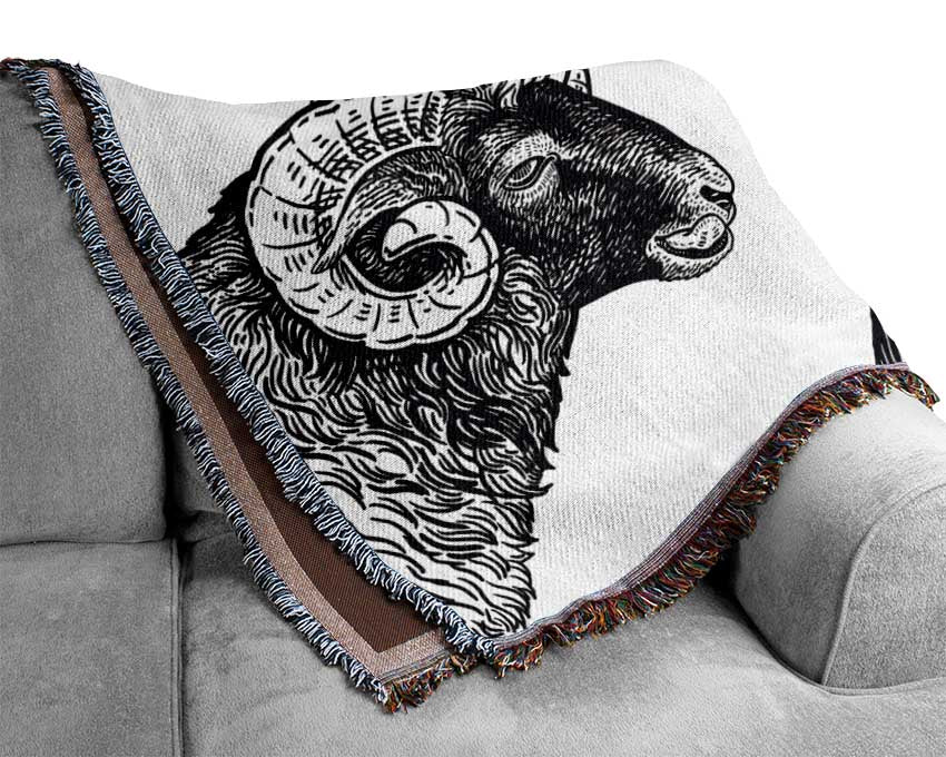 Goat Sheep Donkey Woven Blanket