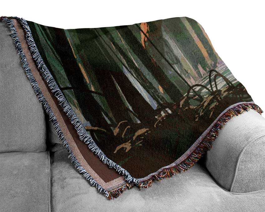 The Arachnid In The Forest Woven Blanket