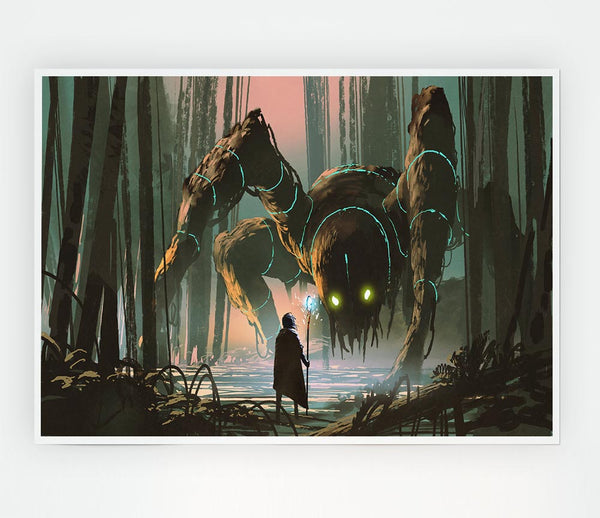 The Arachnid In The Forest Print Poster Wall Art