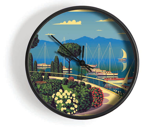 Vintage Travel Poster Clock - Wallart-Direct UK