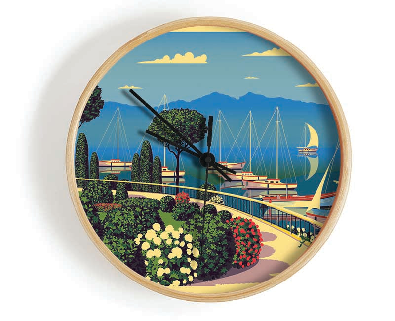 Vintage Travel Poster Clock - Wallart-Direct UK