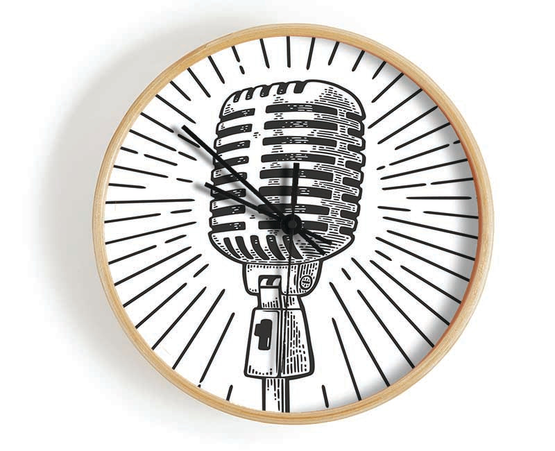 Retro Microphone Clock - Wallart-Direct UK