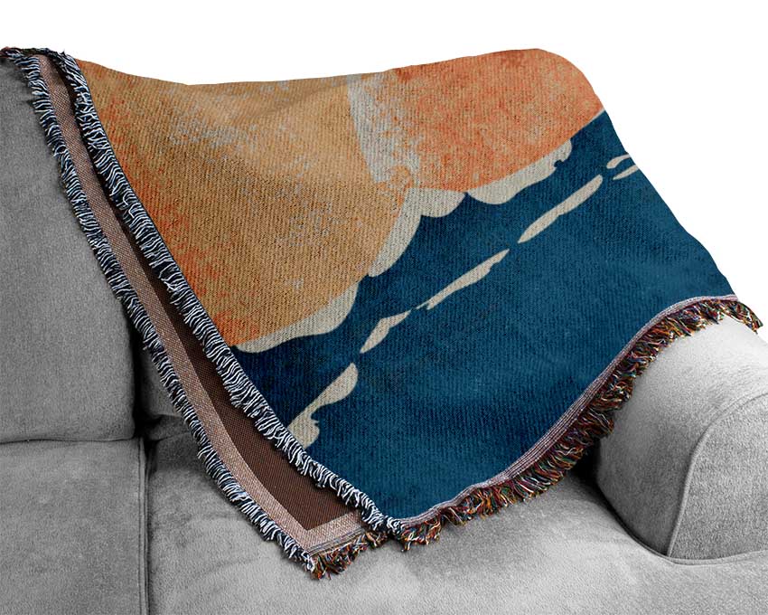 Sailing By The Whale Woven Blanket