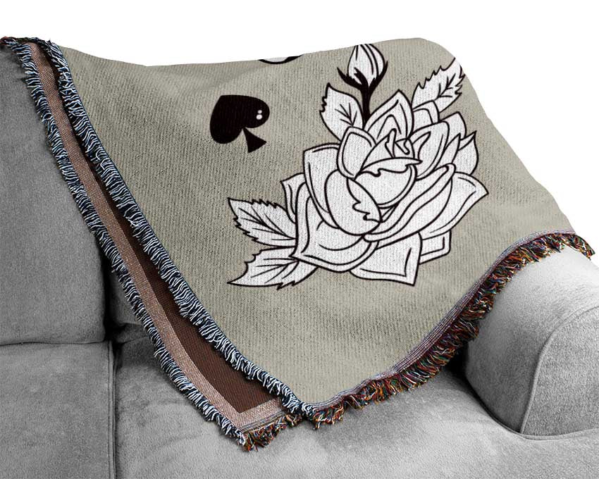 Tattoo Flash Design Dagger Woven Blanket