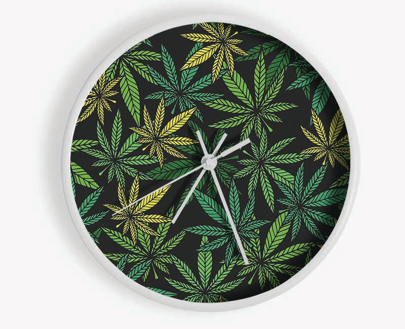 Cannabis Leaves Clock - Wallart-Direct UK