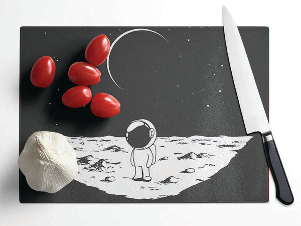 Little Space Man Glass Chopping Board