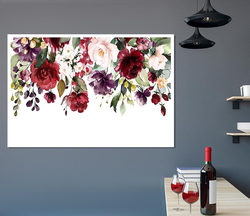 Flowers Falling From Above Print Poster Wall Art