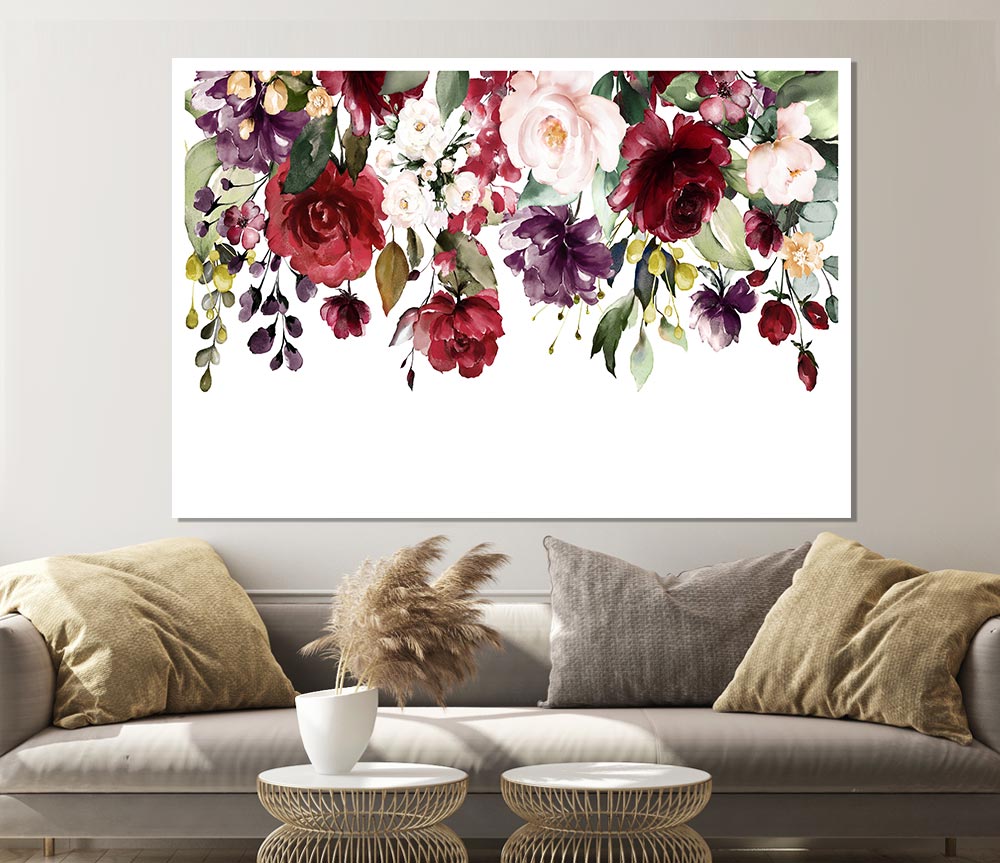 Flowers Falling From Above Print Poster Wall Art