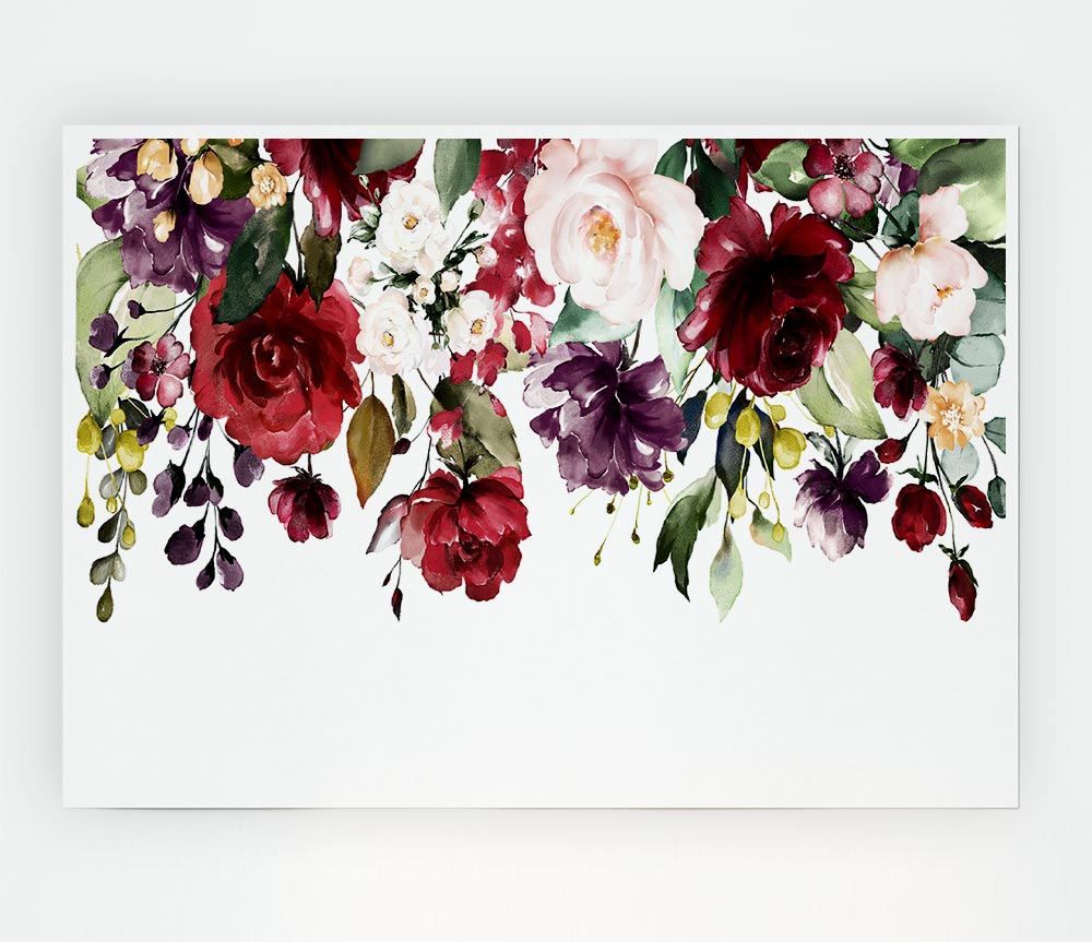 Flowers Falling From Above Print Poster Wall Art