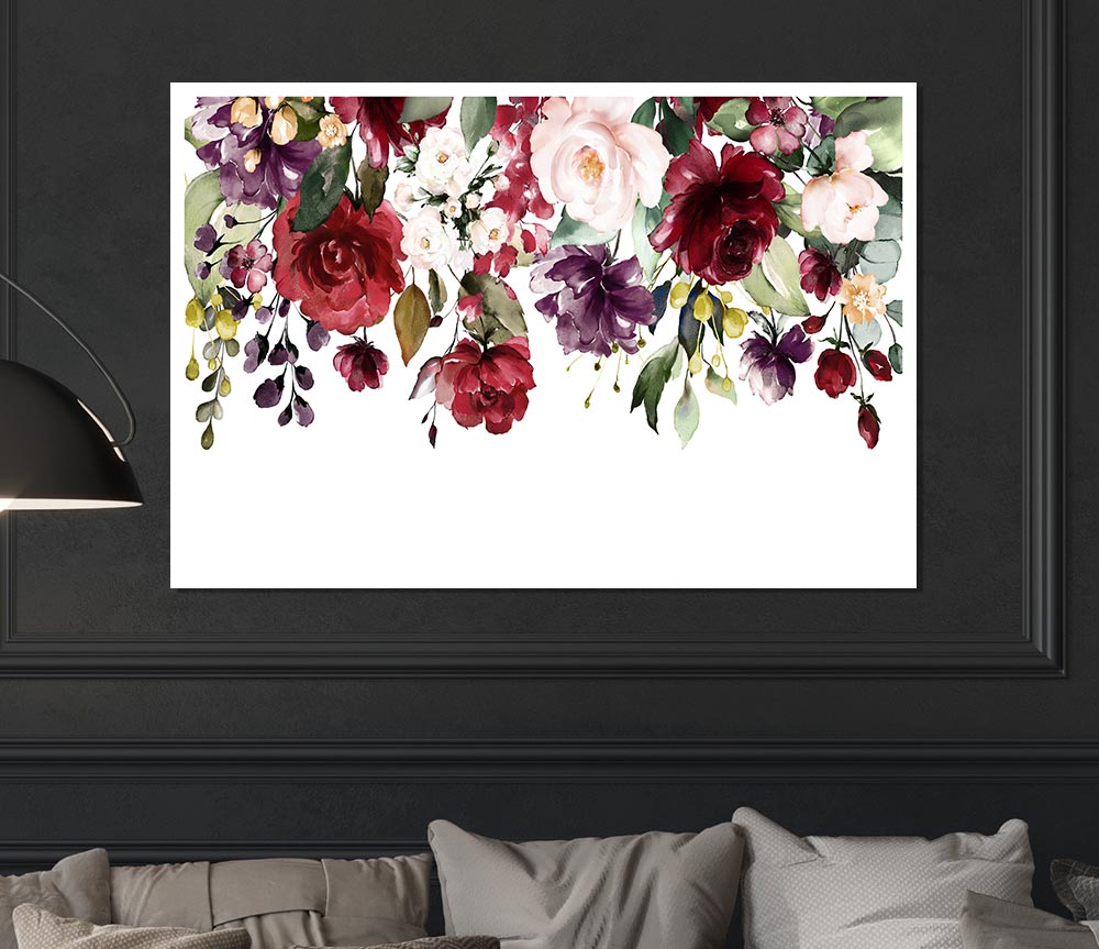 Flowers Falling From Above Print Poster Wall Art