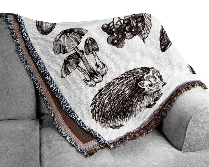 British Flowers And Wildlife Woven Blanket