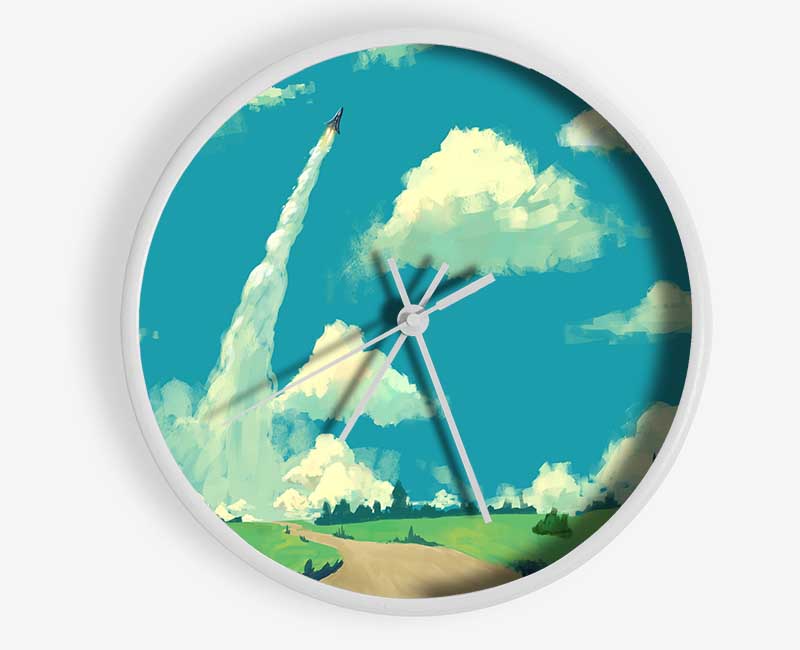 Jetting Off In The Sky Clock - Wallart-Direct UK