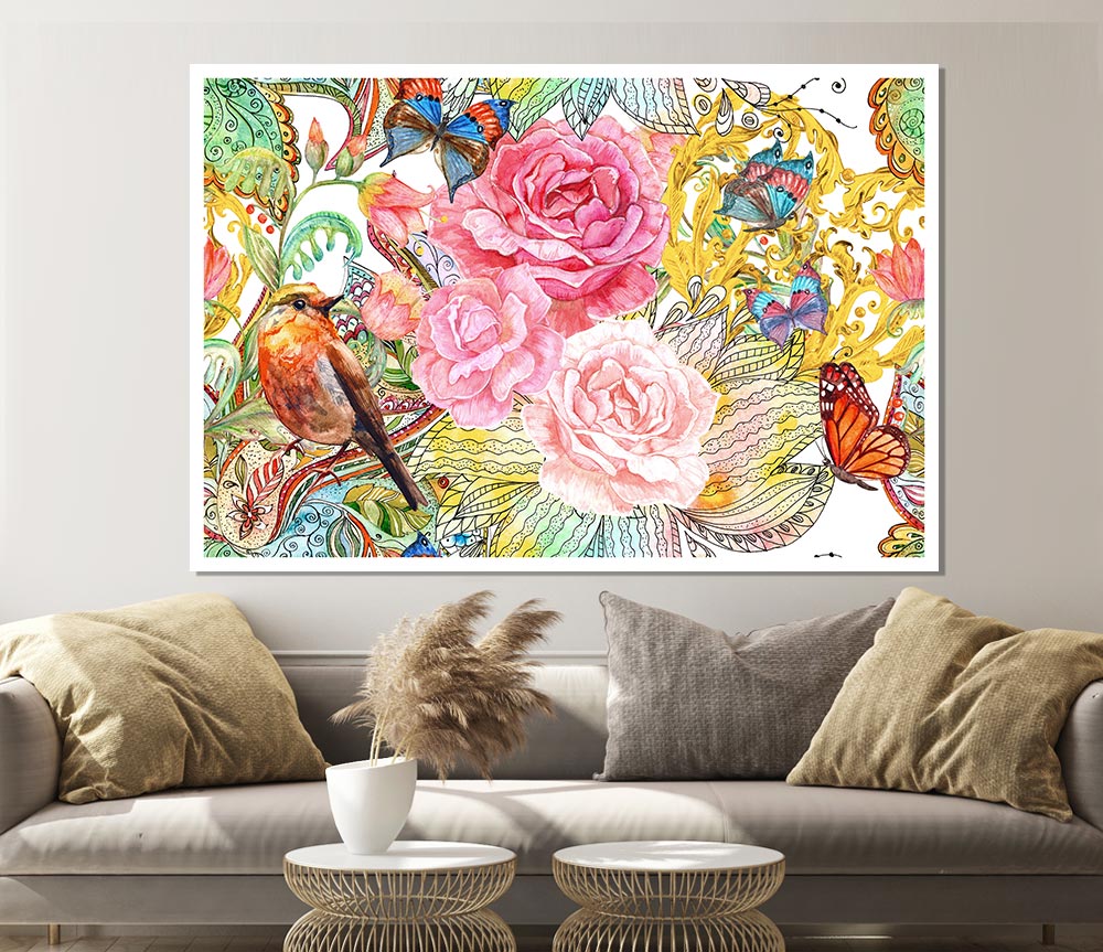 Beautiful Flowers India Print Poster Wall Art