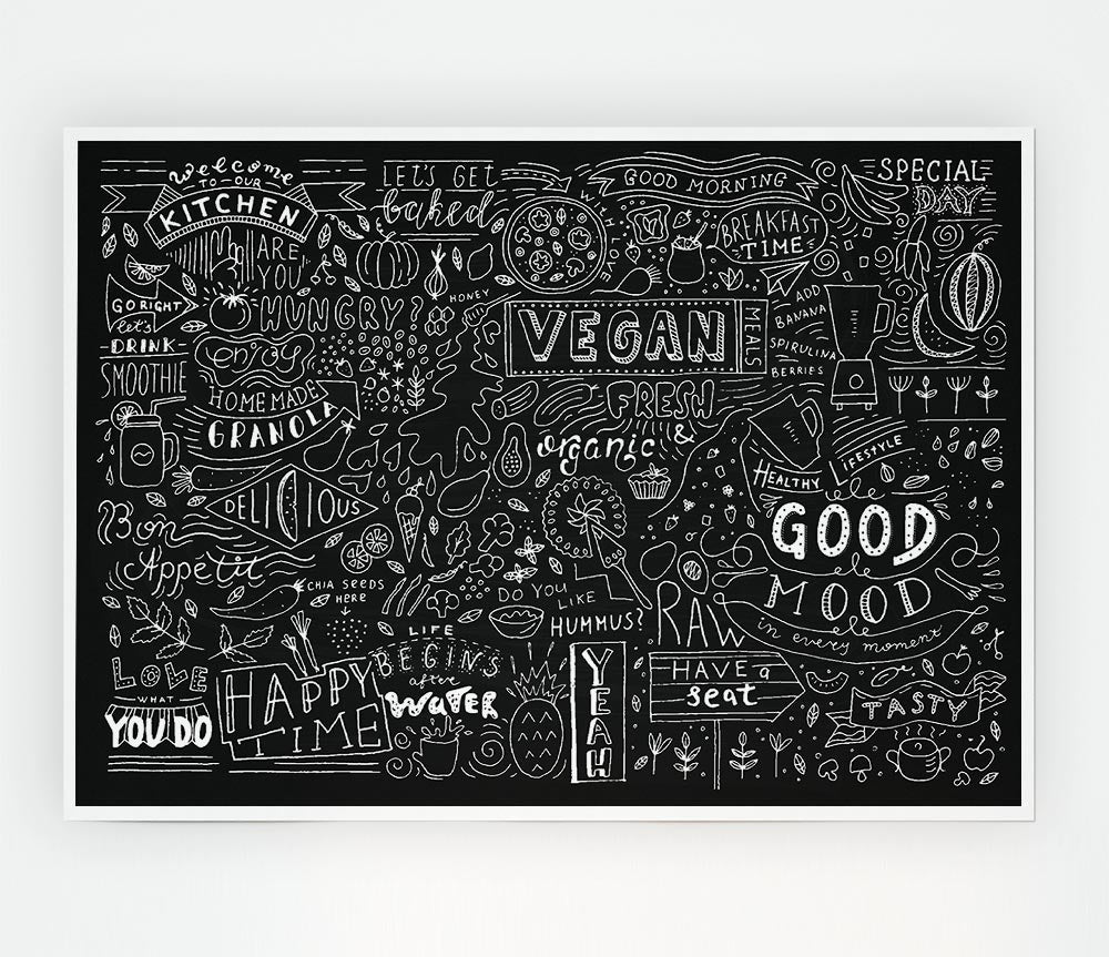 Vegan Good Mood Print Poster Wall Art