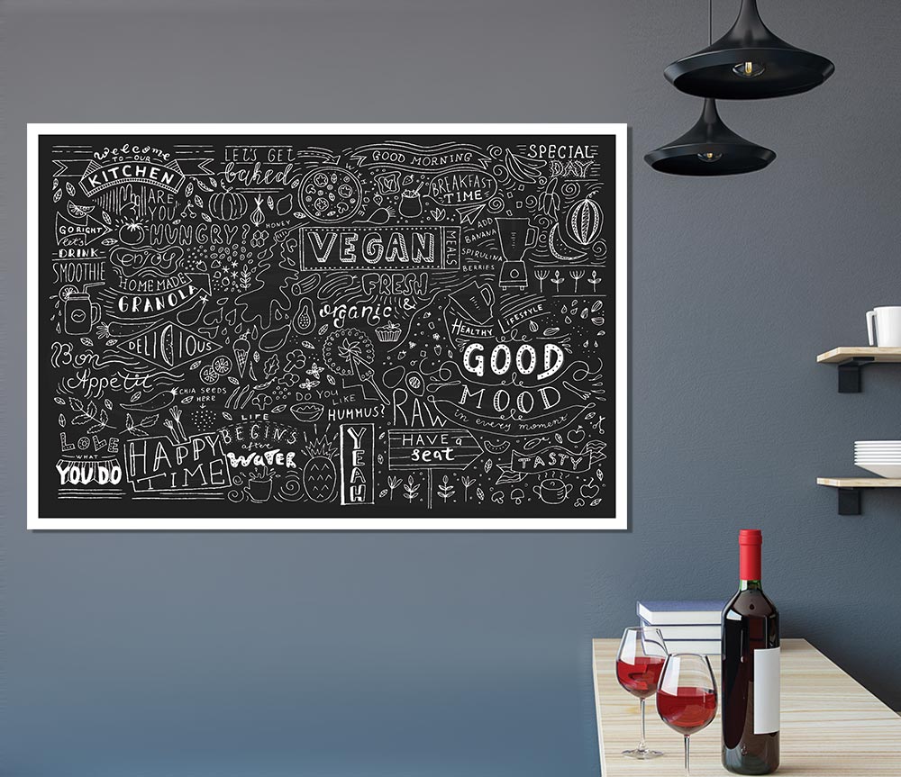 Vegan Good Mood Print Poster Wall Art