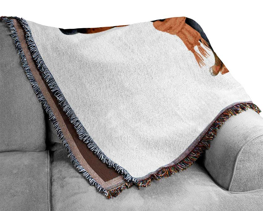 Sausage Dog Birds Woven Blanket