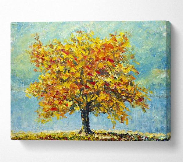 Picture of Tree Burns Orange Canvas Print Wall Art