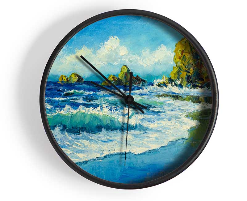 Ocean Spreading On The Sand Clock - Wallart-Direct UK