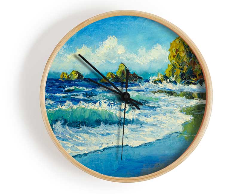 Ocean Spreading On The Sand Clock - Wallart-Direct UK