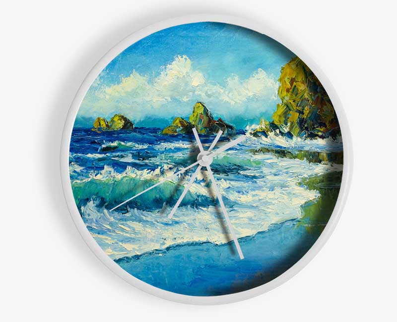 Ocean Spreading On The Sand Clock - Wallart-Direct UK