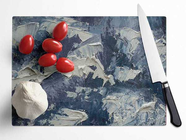 Thick Grey Paints Glass Chopping Board