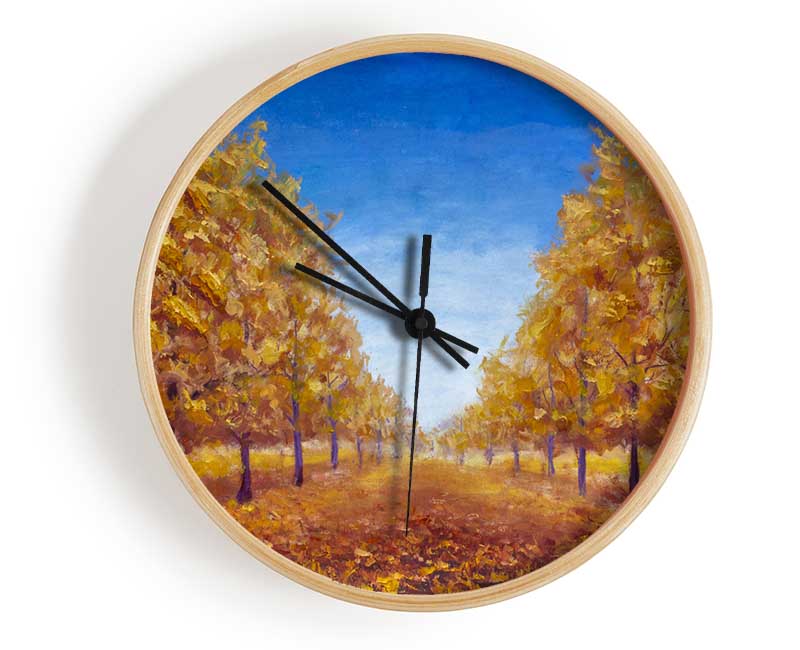 The Road Through The Orange Forest Clock - Wallart-Direct UK