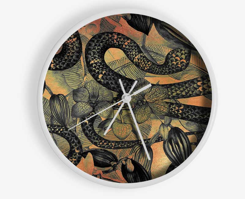 The Snakes And Flowers Clock - Wallart-Direct UK