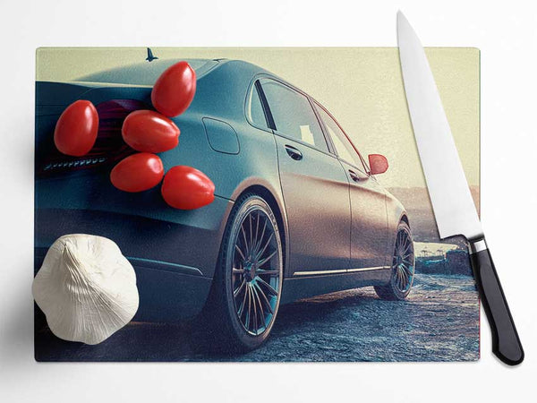 The Rear End Sports Car Glass Chopping Board