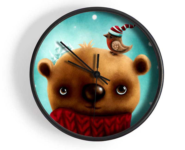 Little Bear And Robin Clock - Wallart-Direct UK