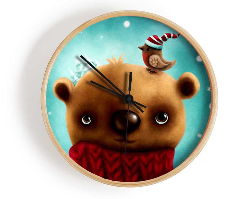 Little Bear And Robin Clock - Wallart-Direct UK