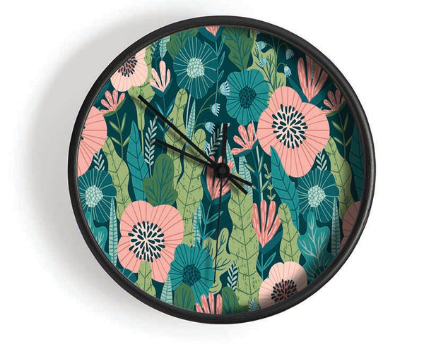 Modern Flower Beauty Clock - Wallart-Direct UK